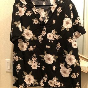 Shein Curve floral blouse top 4XL